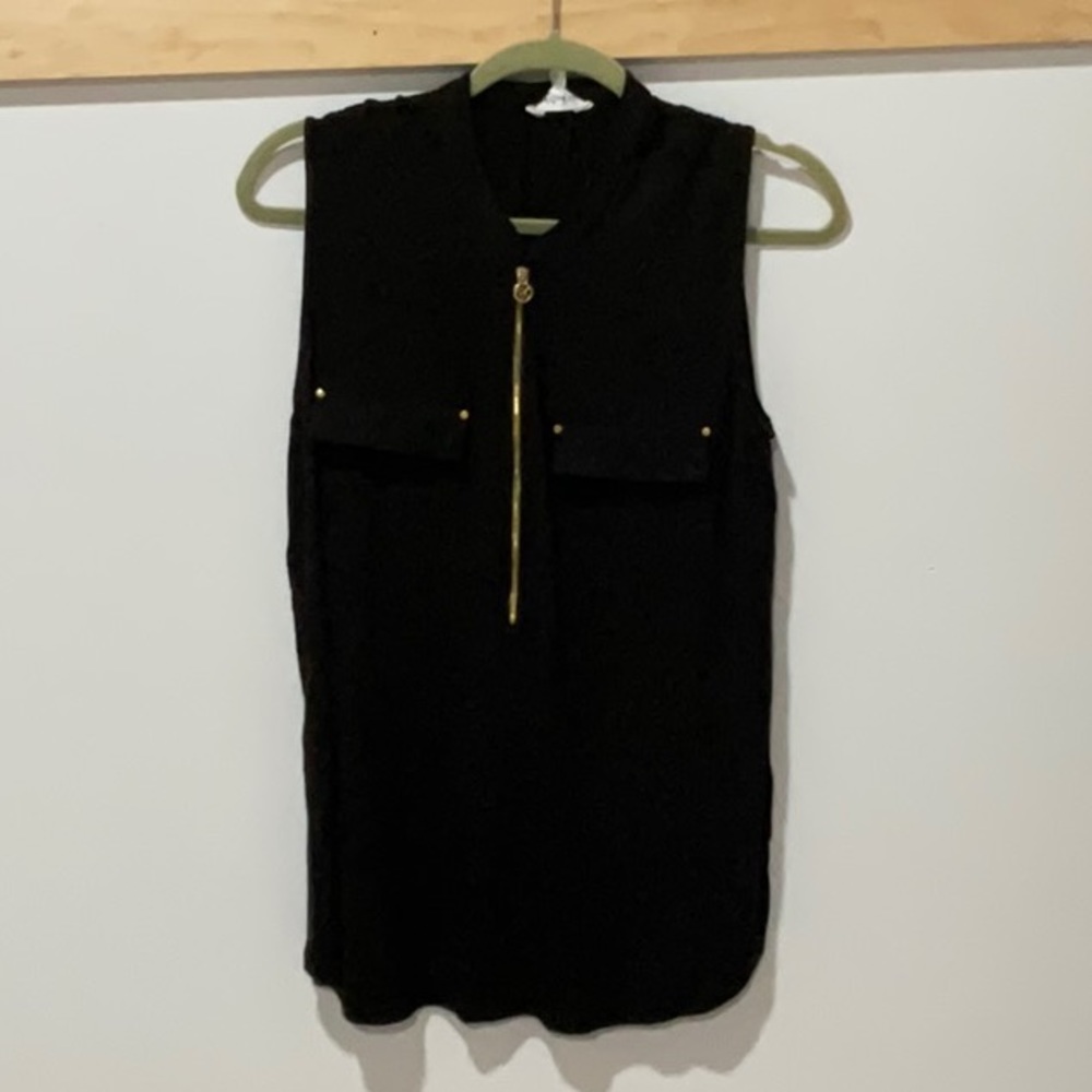 Calvin Klein Black Lady’s Tanktop w/ Golden Zippers